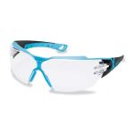 uvex pheos cx2 - Beskyttelsesbriller - skygge: 2C-1.2 W 1 FTKN CE - klart glas - sort ramme, lyseblå ramme - PPE Category II