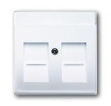 Dataudtag 2xRJ45, 1M, hvid - ABB