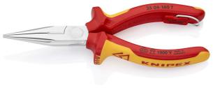 Knipex 25 06 160 T, Nåletang, 2,5 mm, 5 cm, Krom-vanadium-stål, Orange, Rød, 160 mm