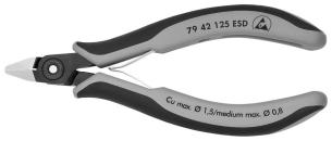 Knipex skævbider præcisions elektronik esd med spidst hoved og skær u/facet 125 mm