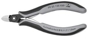 Knipex skævbider præcisions elektronik esd med rundt hoved og skær u/facet 125 mm