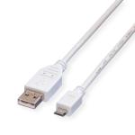 Usb 2.0 kabel a-micro b han/han hvid 3,0m