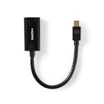 Mini DisplayPort kabel | DisplayPort 1.2 | Mini DisplayPort han | HDMI -udgang | 21.6 Gbps | Nikkelplateret | 0.20 m | Runde | PVC | Sort | Mærke