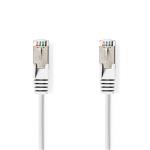 Cat 6a kabel | SF/UTP | RJ45 (8P8C) Hanstik | RJ45 (8P8C) Hanstik | 7.50 m | Runde | PVC | Hvid | Mærke