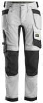 Snickers stretch arbejdsbukser i slim fit m. hylsterlommer 6241 hvid/sort str. 58