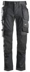 Snickers stretch arbejdsbukser i slim fit m. hylsterlommer 6241 koksgrå/sort str. 62