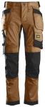Snickers stretch arbejdsbukser i slim fit m. hylsterlommer 6241 brun/sort str. 46