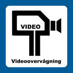 Videoovervågningsskilt i selvklæbende vinyl 100x100mm 131126vhh
