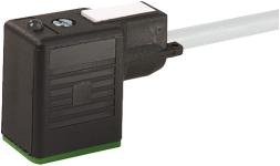 Msud ventilstik form b 10mm led og friløbsdiode 24vac/dc med kabel 3x0,75mm2 grå pur/pvc ul,csa egnet til kabelkæde 10 meter