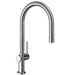 Se Hansgrohe Talis M54 210 kkkenarmatur, udtrk, C-tud, 1-grebs, Krom hos Elvvs.dk