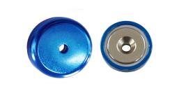 Eclipse blå neodymium pottemagnet ø16x5mm m3 undersænket hul - 10 styk pak