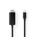 Mini DisplayPort kabel | DisplayPort 1.4 | Mini DisplayPort han | HDMI Stik | 48 Gbps | Nikkelplateret | 2.00 m | Runde | PVC | Sort | Blister