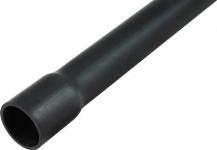 Plastrør stiv, halogenfri 63mm HFPRM sort med muffe 3 meter, UV-bestandig