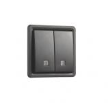 Fjedertryk med linse dobbelt ip55 sort