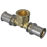 Wavin Tigris M5 t-stykke med muffe 20 mm x 3/4´´ x 20 mm. DZR messing. Til U, UP, H, B , TH bakker billede