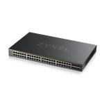 Zyxel gs2220-50hp 44-ports poe+ gigabit l2 switch med 4 gigabit combo porte 2 gigabit sfp porte (inkl 1 år nebula pro pack lic)
