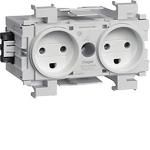 Stikkontakt ecoline 2xdk frontmonteret ral 9016