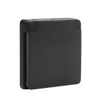Adaptorramme med dæksel 1-modul sort
