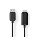 Displayport kabel | DisplayPort Han | HDMI Stik | 8K@60Hz | Nikkelplateret | 2.00 m | Runde | PVC | Sort | Box
