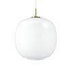 Vl45 radiohus ø 370 led 3000-1800k d2w 41w messing/blankt opalt glas i hvid tekstil fase dæmp (mains dimm) 2763 lm