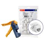 Modular jack extreme kat6 utp rj45 110-style 150 bulk pakke leveres med fluke rapidtool hvid