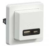 LK FUGAÂ® USB A+C hurtiglader, 3,4A, 1 modul, hvid