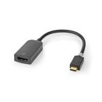 USB-adapter | USB 3.2 Gen 1 | USB Type-C Han | HDMI Hun | 0.20 m | Runde | Guldplateret | PVC | Anthracite | Window Box med Euro lås