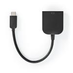 USB-adapter | USB 3.2 Gen 1 | USB Type-C Han | VGA Hun | 5 Gbps | 0.20 m | Runde | Nikkelplateret | PVC | Sort | Plastikpose