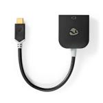 USB-adapter | USB 3.2 Gen 1 | USB Type-C Han | VGA Hun | 0.20 m | Runde | Guldplateret | PVC | Anthracite | Window Box med Euro lås