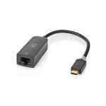 USB-adapter | USB 3.2 Gen 1 | USB Type-C Han | RJ45 Hun | 1000 Mbps | 0.20 m | Runde | Guldplateret | PVC | Anthracite | Window Box med Euro lås