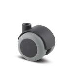 Tente møbelhjul lumina grå gummi ø50 mm 40 kg glideleje ø8 taphul ral9011/9011/7042 byggehøjde: 56 mm. driftstemperatur: -10°/+40°