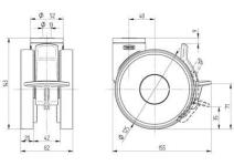 Tente møbelhjul med kickbremse linea polyamid ø125mm kugleleje centerhul ral 9011/9011/9011/9011 byggehøjde: 148 mm. driftstemperatur: -10°/+40°