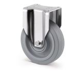 Tente fast gaffel grå gummi ø200 mm din-kugleleje med plade byggehøjde: 250 mm. driftstemperatur: -20°/+80°
