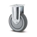 Tente fast hjul gummi ø75 mm 75 kg din-kugleleje med plade byggehøjde: 100 mm. driftstemperatur: -20°/+60°