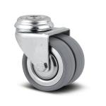 Tente drejeligt dobbelthjul 50 mm 70 kg poluretan glideleje med bolthul byggehøjde: 69 mm. driftstemperatur: -40°/+80°
