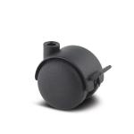 Tente møbelhjul lumina med bremse polypropylen ø40 mm 30 kg glideleje ø8 taphul ral9011/9011/9011/9011 byggehøjde: 44 mm. driftstemperatur: -10°/+40°