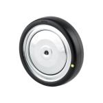 Tente løs hjul sort massiv gummi ledende ø75x25 mm ø6,1xnl28 konusleje 55 kg byggehøjde: 75 mm. driftstemperatur: -20°/+85°