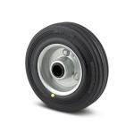 Tente løs hjul sort massiv gummi ledende ø100x30 mm ø12xnl44,4 rulleleje 70 kg byggehøjde: 100 mm. driftstemperatur: -20°/+60°