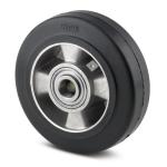 Tente løs hjul sort elastisk gummi ø200x50 mm ø20xnl60 din-kugleleje byggehøjde: 200 mm. driftstemperatur: -20°/+85°