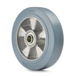 Tente løs hjul grå elastisk gummi ø200x50 mm ø20xnl60 din-kugleleje byggehøjde: 200 mm. driftstemperatur: -20°/+85°