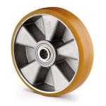 Tente løs hjul polyuretan ø125x30 mm ø15xnl44,8 din-kugleleje byggehøjde: 125 mm. driftstemperatur: -20°/+60°