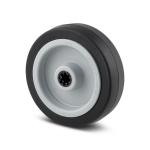 Tente løs hjul sort elastisk gummi ø160x46 mm ø20xnl58 rulleleje byggehøjde: 160 mm. driftstemperatur: -20°/+80°