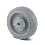 Tente løs hjul grå elastisk gummi ø200x46 mm ø12xnl60 din-kugleleje byggehøjde: 200 mm. driftstemperatur: -20°/+80°