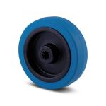 Tente løs hjul blå elastisk gummi ø125x40 mm ø12xnl44,4 rulleleje byggehøjde: 125 mm. driftstemperatur: -20°/+80°
