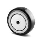 Tente løs hjul grå polyuretan ø50x19 mm ø6xnl22 din-kugleleje byggehøjde: 50 mm. driftstemperatur: -40°/+80°