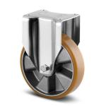 Tente fast gaffel polyuretan ø160 mm 600 kg din-kugleleje med plade byggehøjde: 210 mm. driftstemperatur: -20°/+60°