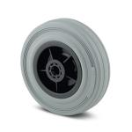 Tente løs hjul grå massiv gummi ø80x35 mm ø12xnl44,4 rulleleje byggehøjde: 80 mm. driftstemperatur: -20°/+60°