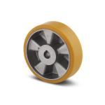 Tente løs hjul polyuretan ø125x50 mm ø20xnl54 boring med pasnot byggehøjde: 125 mm. driftstemperatur: -20°/+60°
