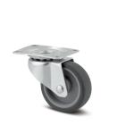 Tente drejeligt hjul gummi ø32 mm glideleje 20 kg med plade byggehøjde: 50 mm. driftstemperatur: -20°/+60°