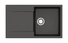 Lavabo reginox køkkenvask komposit 400x440x200mm bk/strainer black silvery